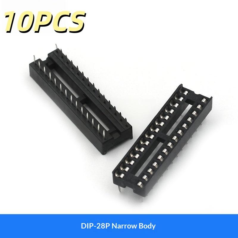 10Pcs Dip6 Dip8 Dip14 Dip16 Dip18 Dip20 Dip28 Dip40 Pins Round Hole Ic Socket Connector Dip 6 8 14 16 18 20 24 28 40 Pin Sockets