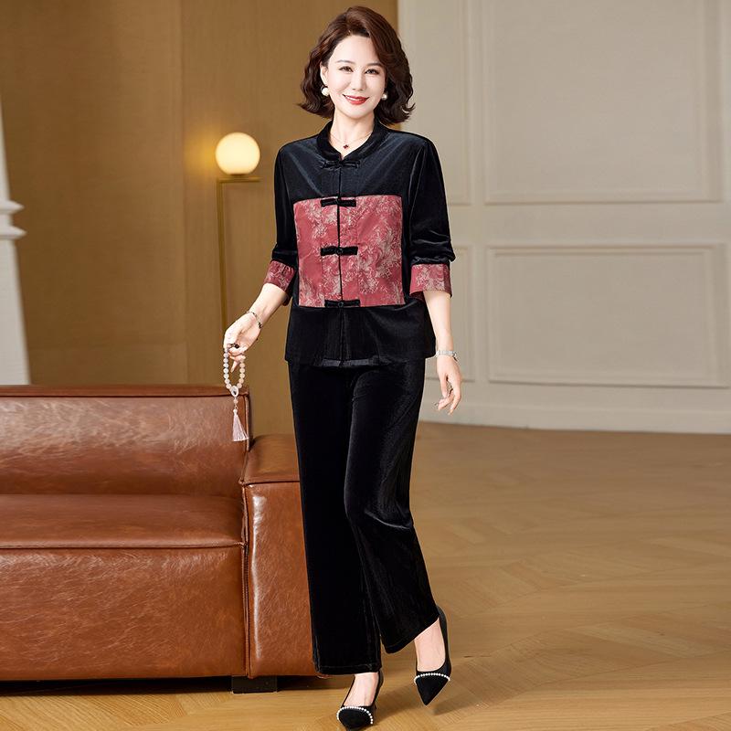 

Elegant Autumn Two-Piece Set for Middle-Aged & Elderly Women XL (90-115 jin)