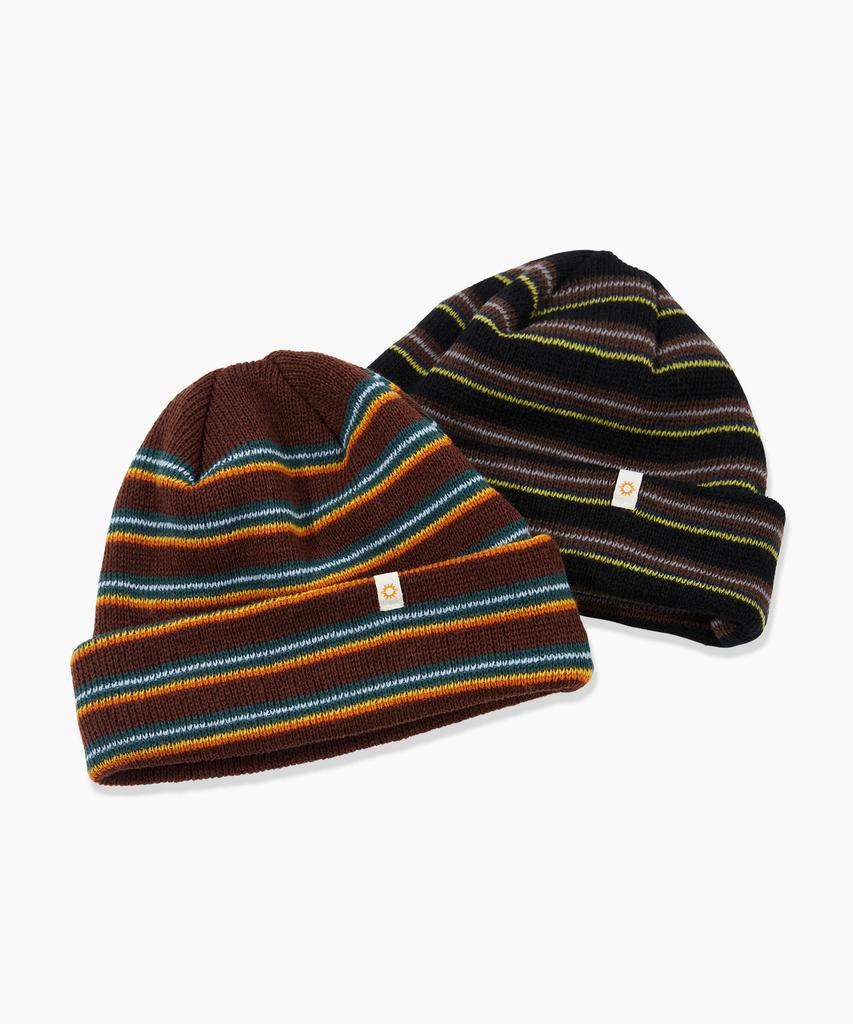 HELLO SUNRISE Hs Multi Stripe Beanie_Brown