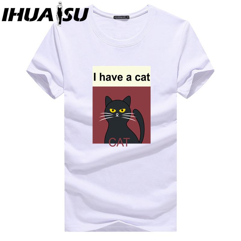 IHUASU Kurzarm-T-Shirt aus Baumwolle für Herren, modisch, lockeres Halbarmhemd, bedrucktes mitfühlendes Hemd