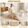 Rattan Chair, Reading Chair, Wood Frame, Wide Seat, 64 x 70 x 74 cm, Natural Wood