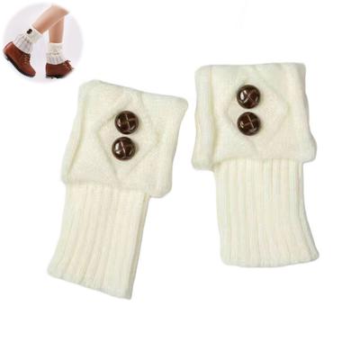 Guêtres Tricotées pour Femmes avec Boutons, Chaussettes Chaudes pour Revers de Bottes, Manchettes de Bottines Courtes pour Fille, pour Sorties Quotidiennes d'Automne Hiver, Rendez-vous de Rue