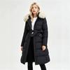 New Cotton-padded Jacket Fashionable Women's Long Slim Winter Big Fur Collar Cotton-padded Jacket Thickened and Warm