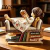 Targa Personalizzata in Legno per Libri Targa Donna che Legge, Solo Una Ragazza/Ragazzo Che Ama Statua per Regalo Personalizzato per Lettore Scaffale Scrivania, Muro Letterario Personalizzato