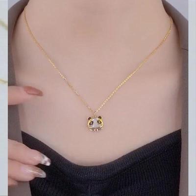 2024 New Mascot Panda Ladies Necklace Fashion Versatile Super Cute Fat Dun  Valentine's Day Gift  Clavicle Chain