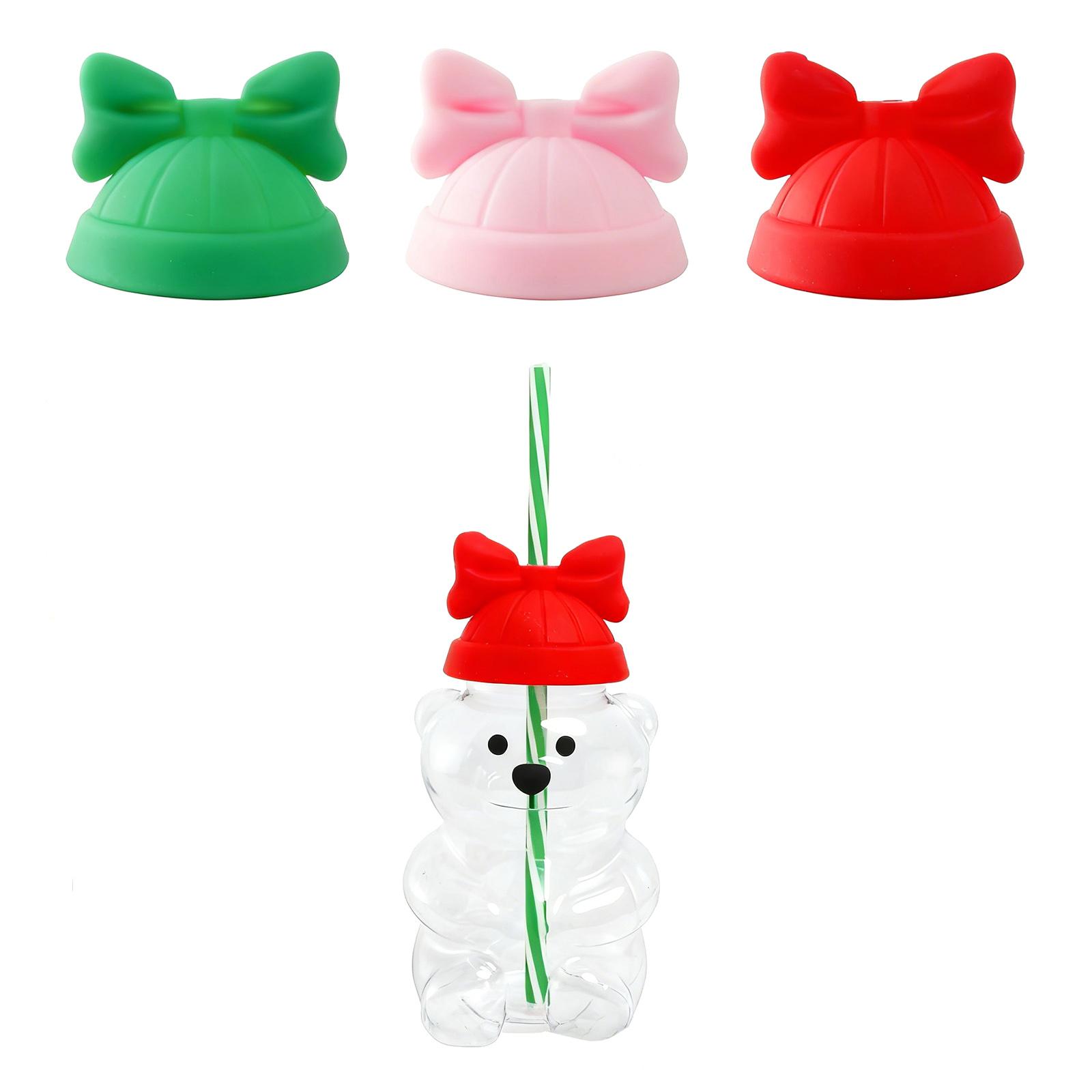 

Bear Straw Cup/Cute Bear Glass Cup/Household Juice & Beverage Cup One Size
