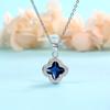 Diamond four-leaf clover pendant, blue crystal fashion light luxury niche design versatile temperament wind necklace women