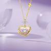 Heart Shaped Secret Language Planet Necklace for Women, Fashionable and High End, Enamel Craftsmanship Design, Versatile Clavicle Chain