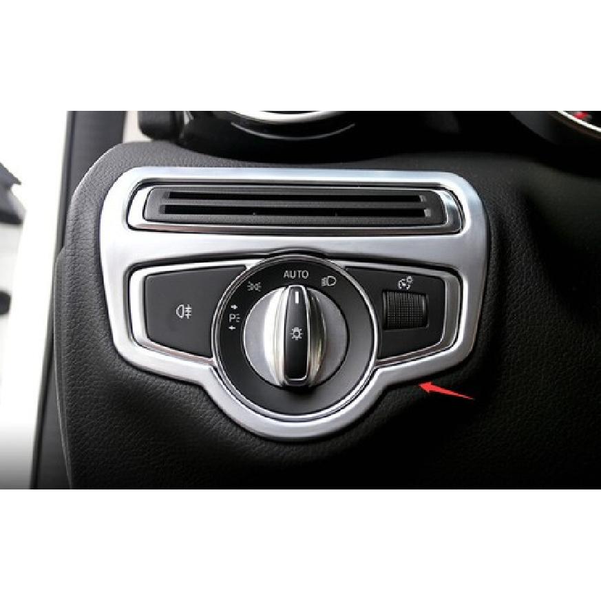 Headlight Switch Control Cover Trim 2015- Matte Silver For Benz C-Class W205