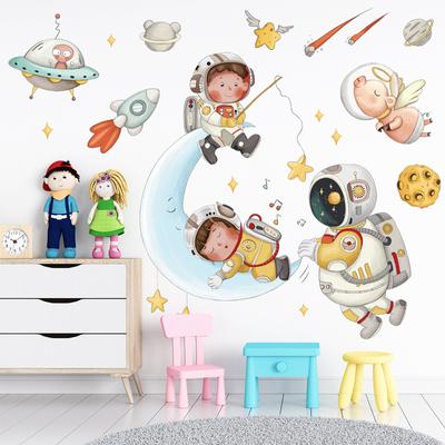 Travel Sky Cradle Astronaut Nálepka na stěnu Dětský pokoj Mateřská škola Dekorace do třídy Raketa Nálepka na stěnu
