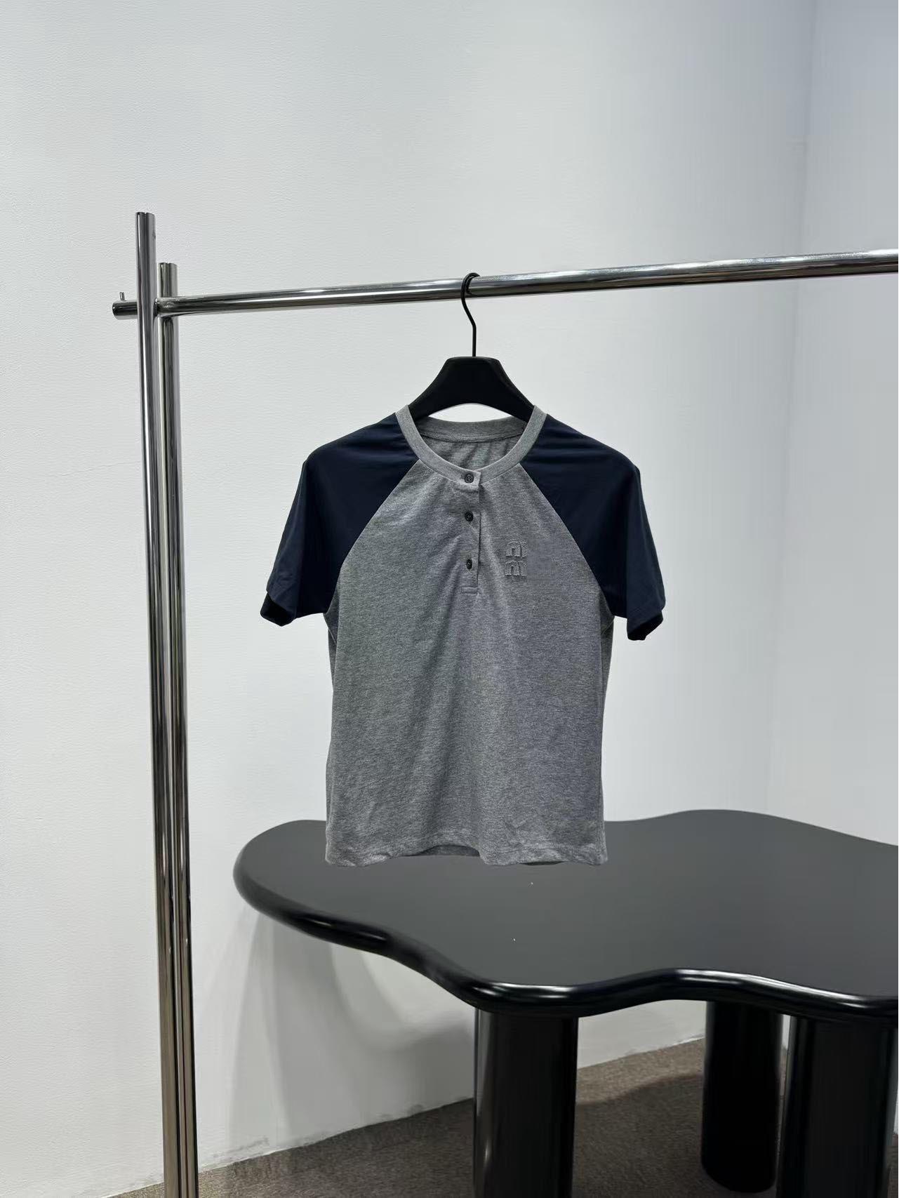 Nanyou Women s M Brand 26 Spring Color-Block Embroidered Cotton T-Shirt S