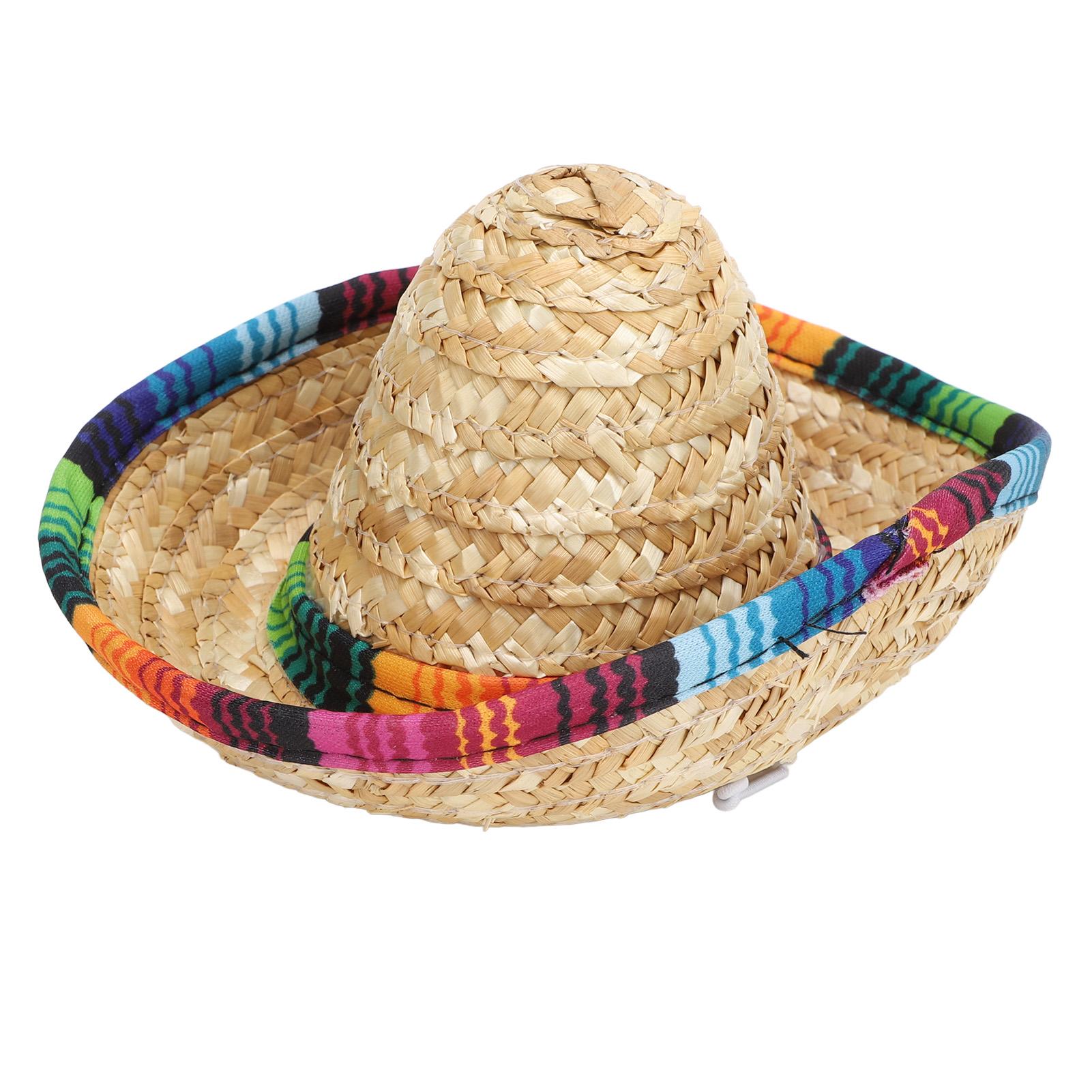 

Соломенная шляпа для собак с широкими полями, декоративная цветная окантовка, шляпа от солнца для домашних животных, щенков, кошек, реквизит для фотосъемки