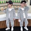 Ensemble de survêtement à capuche zippé en coton pour garçon - Tenue sportive deux pièces pour enfant