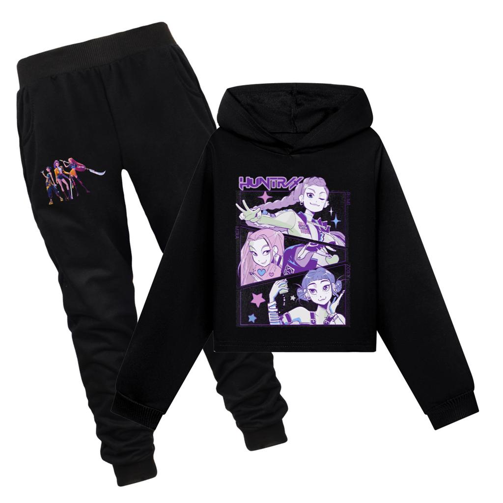 Children's Hooded Top And Pants Two-piece Tracksuit Set Long-sleeved Printed Clothing Set