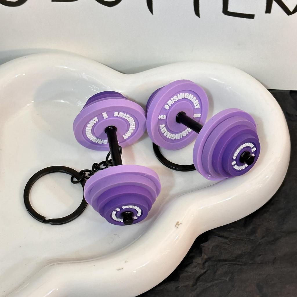 Miu Series Dumbbell Plate Keychain: Trendy Fitness Accessory & Sports Jewelry Gift