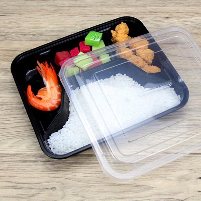 Einweg-Plastikbehälter mit 4 Fächern für Meal Prep