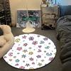 Trendy Round Watercolor Multicolor Accent Rug, Non-Slip Floor Mat for Kids Room