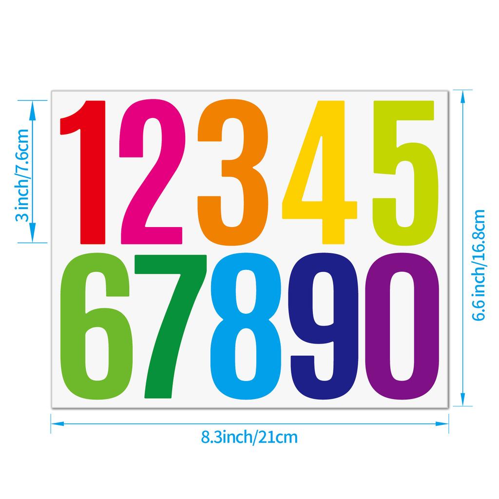 3-inch 0-9 Number Sticker, Large Vinyl Mailbox Label For Goods Classification Self-adhesive Mold Waterproof Wall Sticker