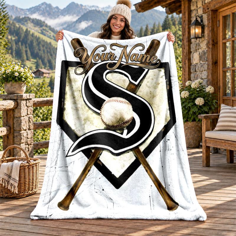 Chicago White Sox Custom Name Flannel Blanket Personalized Soft Warm Plush Throw Blanket Customized Gift for Family Friends