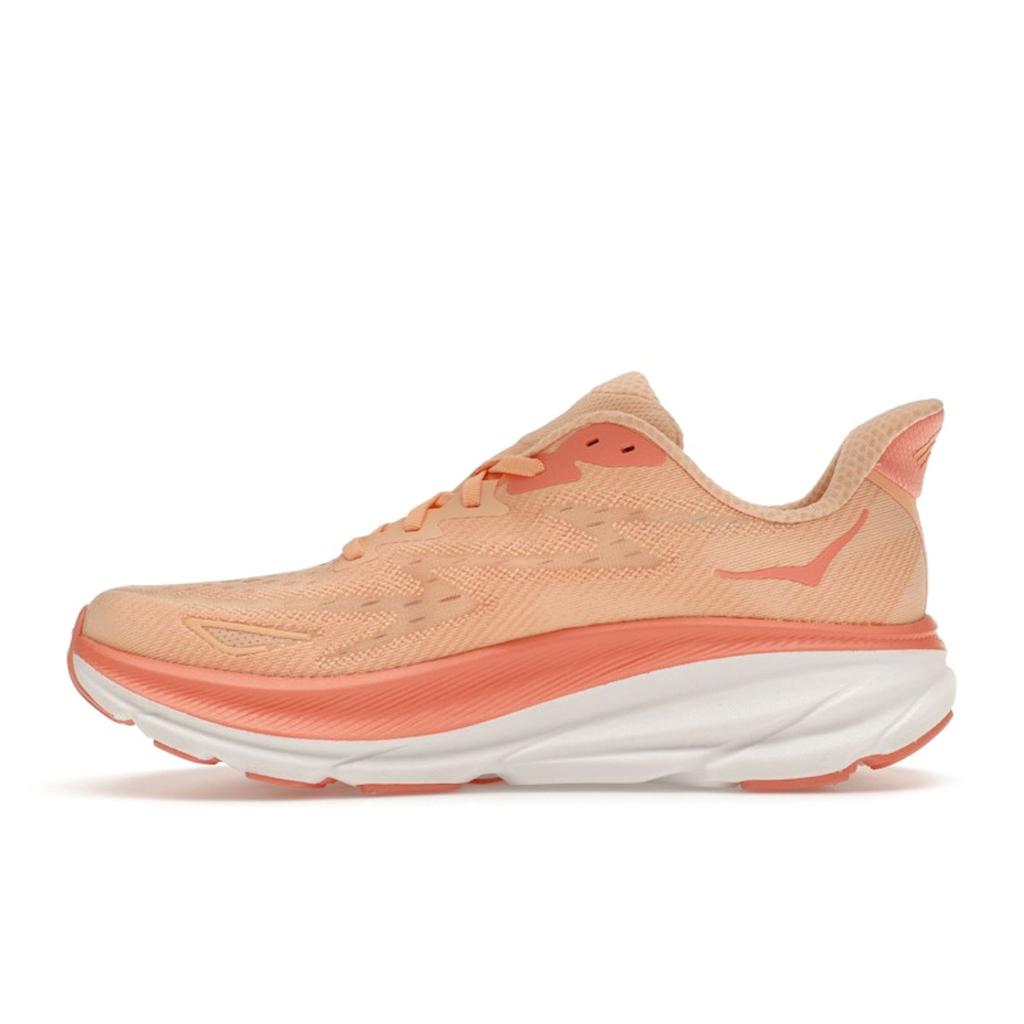 HOKA  Clifton 9 Cantaloupe Women Sneakers Orange White 1127896-CPW
