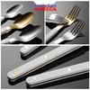Qianxing 410 Stainless Steel Gold Plated French Dinner Spoon Set