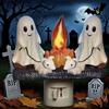 Flickering Night Light : 3D Bonfire Flame Nightlight Plug In Roasting Marshmallows Night Lights For Halloween Horror Parties Decorations