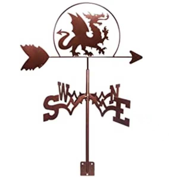 Wetterfahnen-Ornament aus Edelstahl für den Außenhof