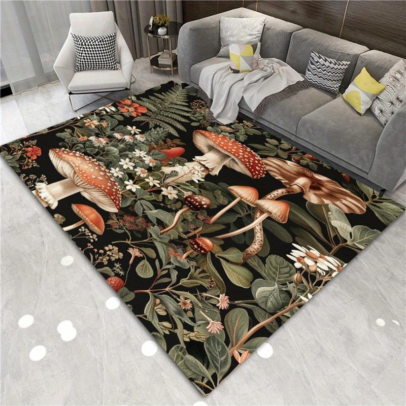 Magic Mushroom Pattern Carpet for Living Room Home Decor Anti-slip Rugs Bedroom Bedside Soft Rug Machine Washable Atmosphere Mat