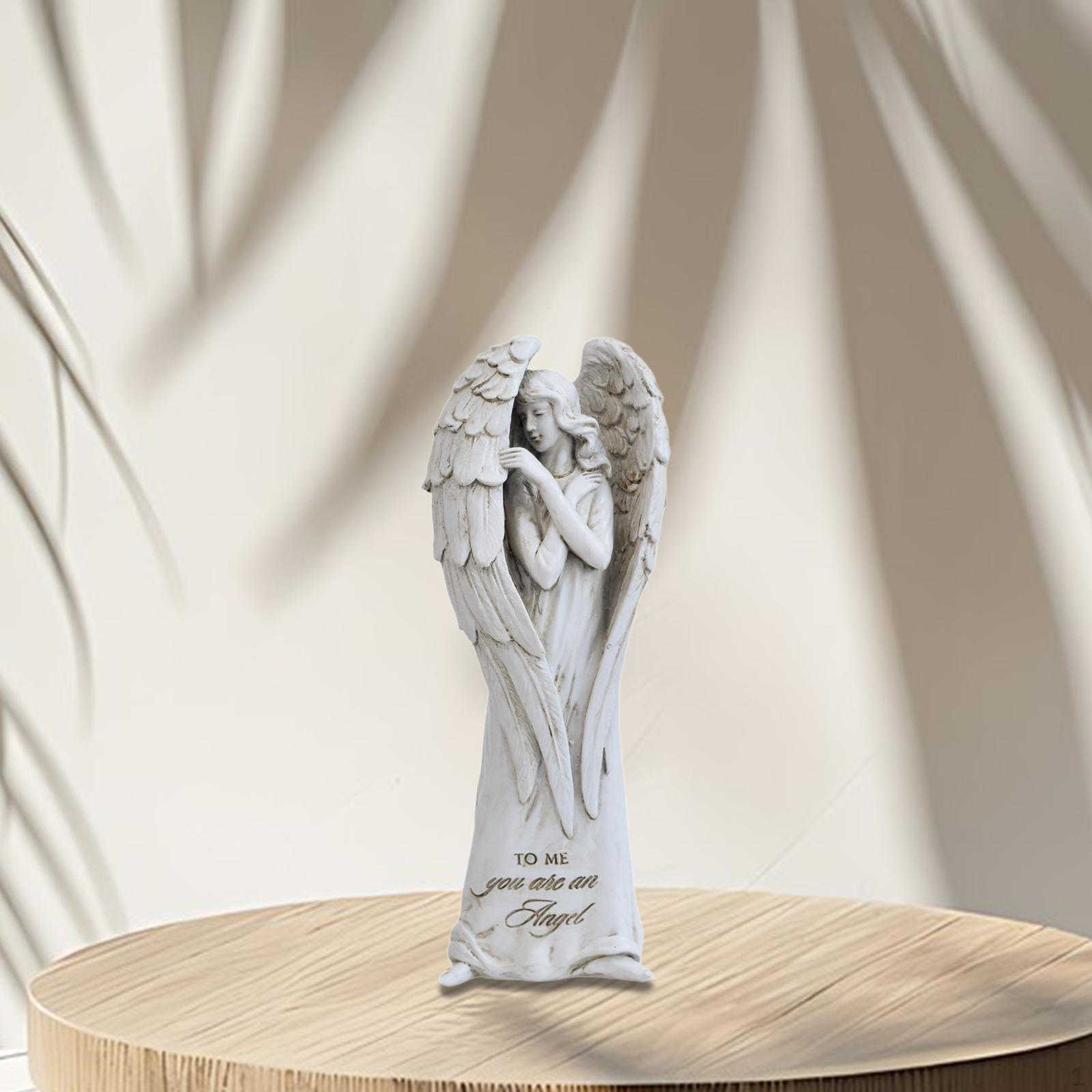 

Angel Figurine Statue Ornament Sculpture for Bookshelf Fireplace Table Centerpiece Indoor Home Style A