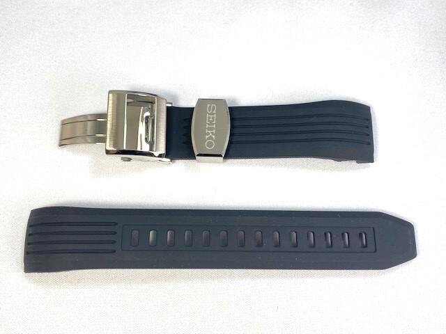 R01Z011J0 SEIKO Astron 22mm Silicone Band with for Buckle, Black, SBXB015/ 8X82-0AC0
