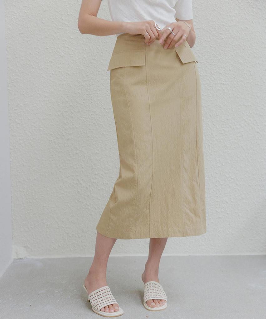 Memua Flat Pocket Midi Skirt