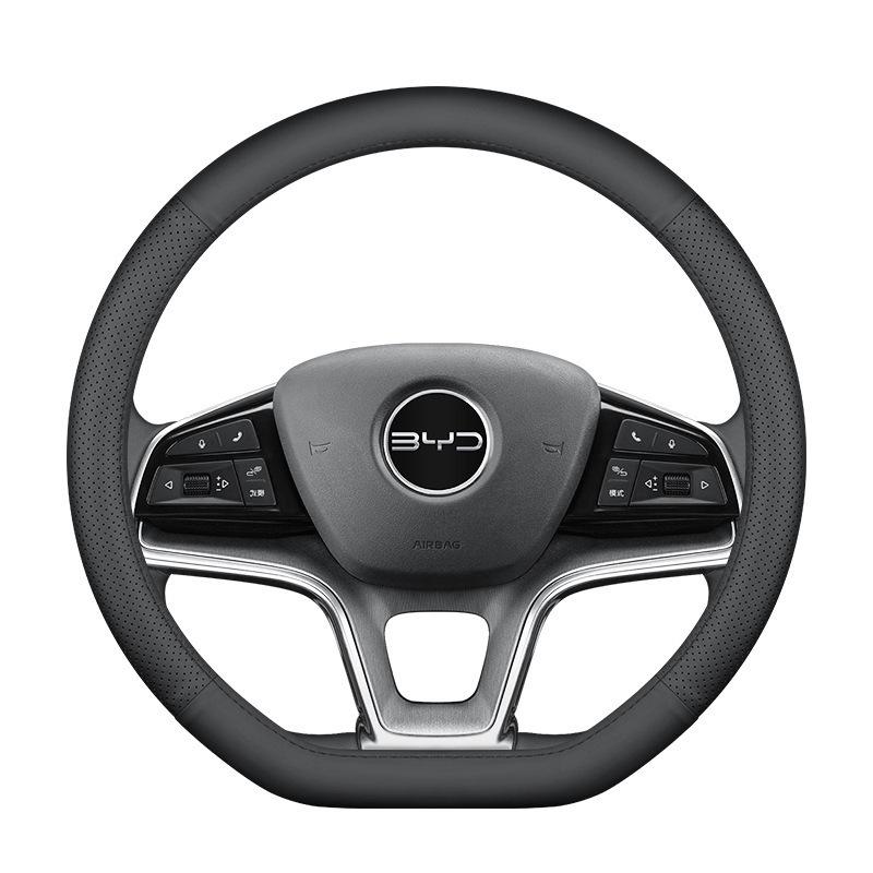 Genuine Leather Steering Wheel Cover for BYD Han, Yuan, Song Pro, Qin Plus/DMI, Han EV, Song Max