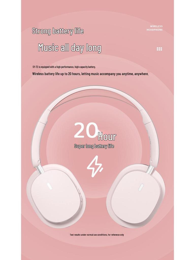 Trendy Over-Ear Wireless Bluetooth Headphones: Large Earcups, Noise-Canceling, Hi-Fi, E-Sports, Stylish and Portable Headset