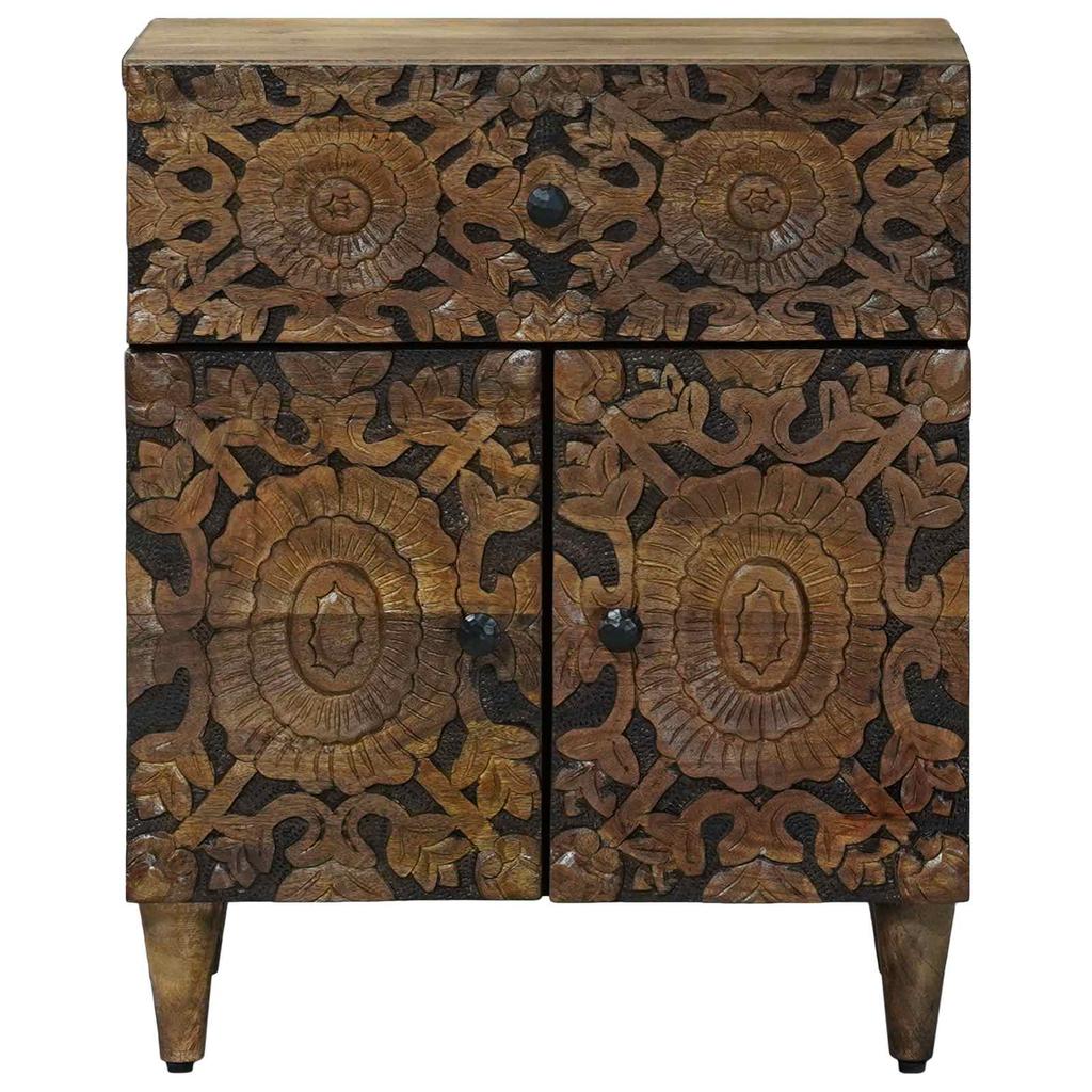Bedside Table Brown 50 x 33 x 60 cm Solid Mango Wood