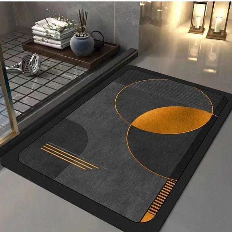 Diatomite Floor Mat  Absorbent Rubber Non-Slip Foot Mat Light Bathroom Doorway Dirt-Resistant Quick-Drying Entry Door