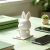 Minimalist Desk Accessory for Home Office Cute Bunny Phone Holder, 3D Printed Animal Mobile Stand, Small Desktop Stand Kids Rabbit Cell Holder