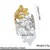 New Stainless Steel Rings Neutral Two Tone Spliced Irregular Open Rings Fashion Non-Fading Banquet Daily Wear Jewelry Accessory