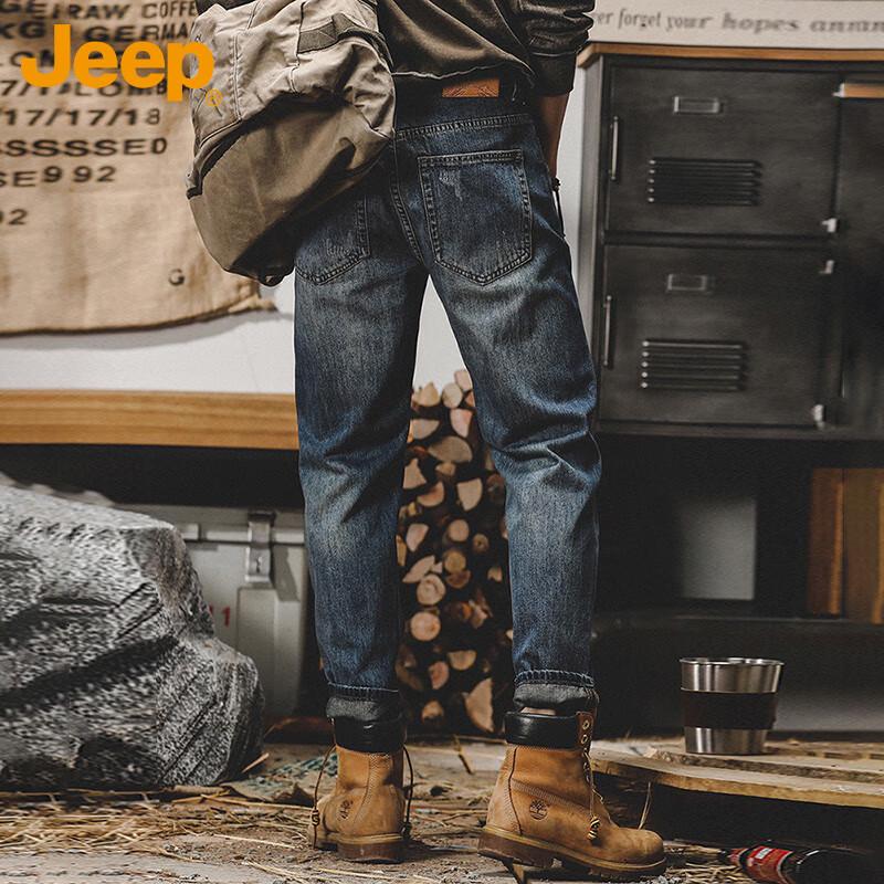 Jeep Men's Loose Straight Fit Jeans