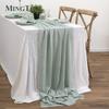 Table Runners Rustic Cotton Gauze Dining Burlap Retro Burr Texture Vintage Wedding Supplies Linen Home Christmas Decorations