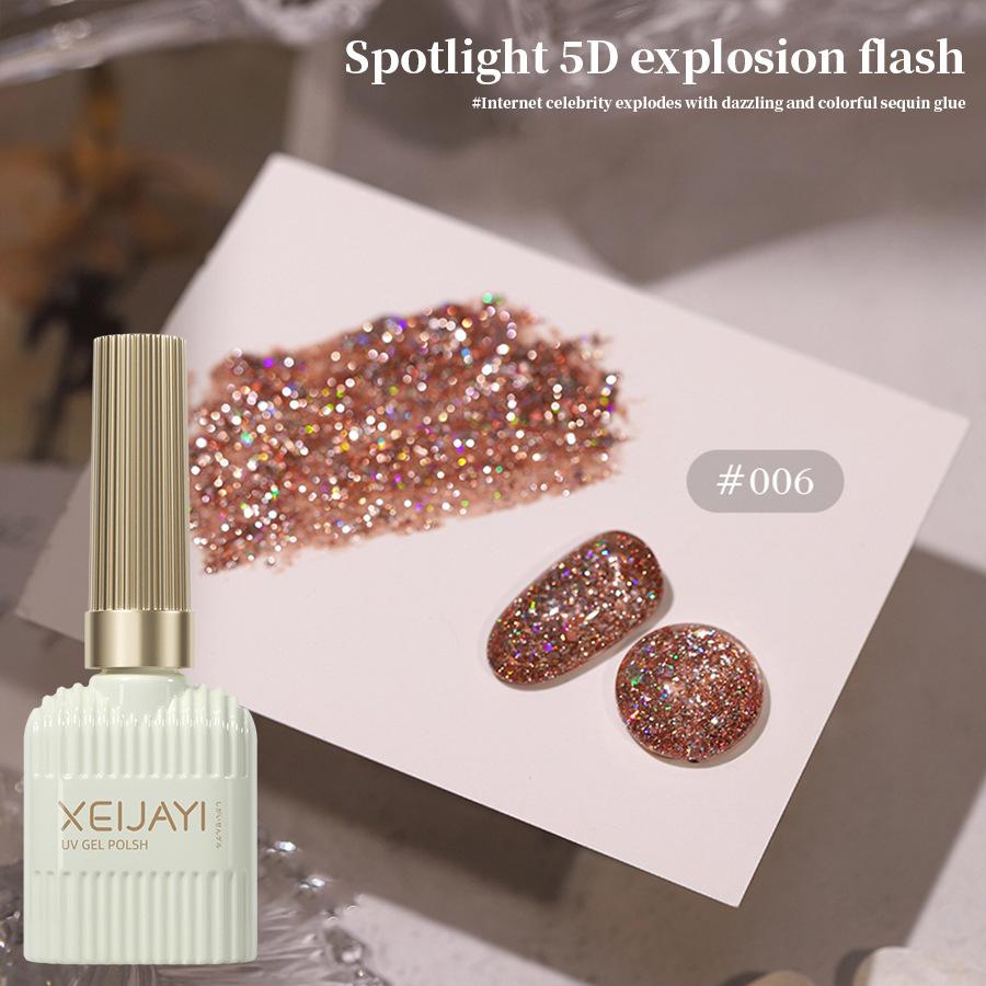5D Diamond Glitter Gel Polish - Ultra Sparkling Chunky Glitter & Crushed Gem Nail Art Gel for Salon & DIY Home Manicure