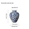 Hand-Painted Blue and White Porcelain Vase, Chinese Style Ceramic Ornament for Entrance Hall or Living Room.