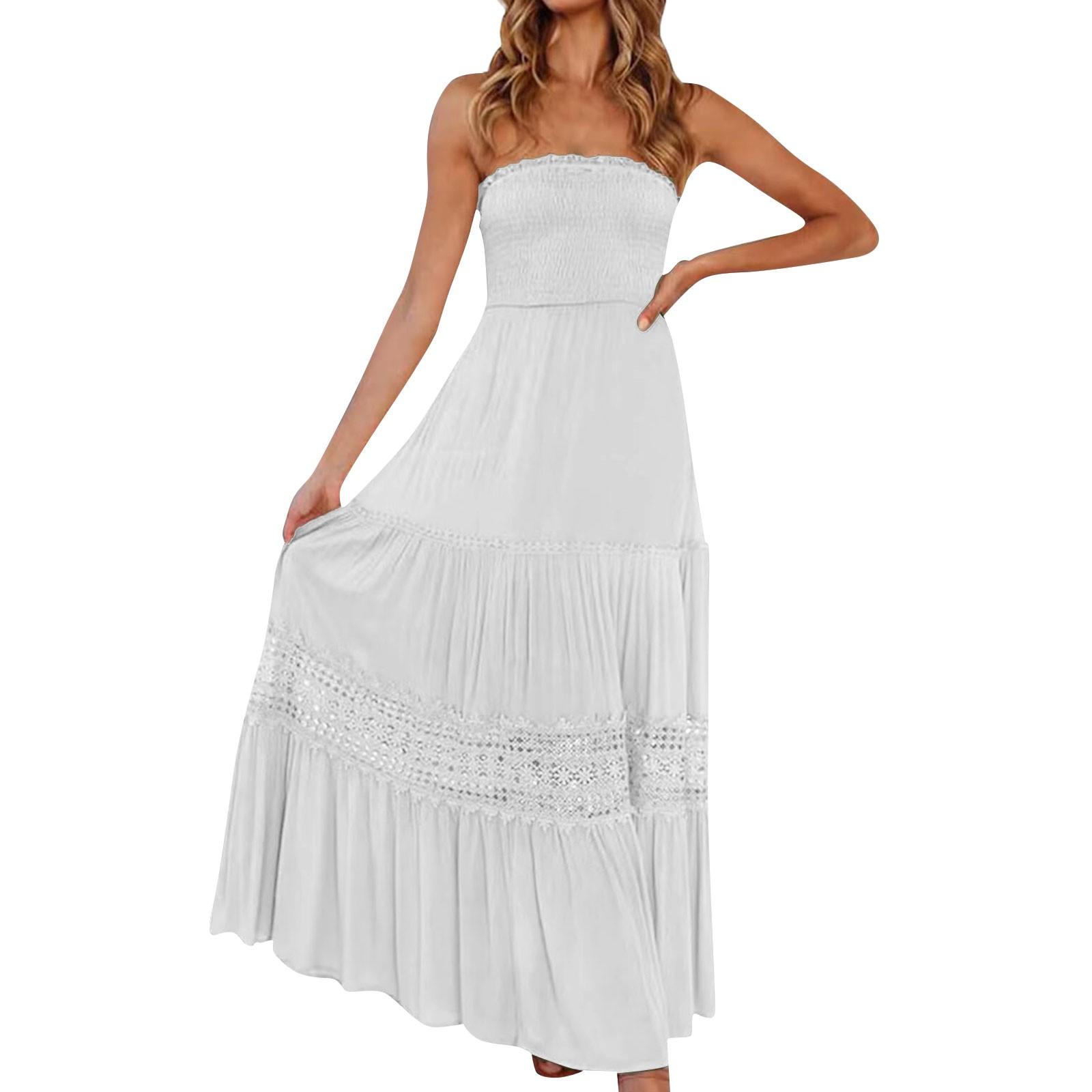 

Женские однотонные облегающие длинные платья без рукавов в винтажном стиле в стиле бохо с высокой талией XXL белый
