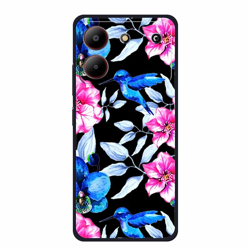 For ZTE Blade A54 Case Cute Cartoon Cat Black Silicone Soft Phone Case For ZTE Blade A54 4G Back Cover Case A 54 6.6" Funda Capa
