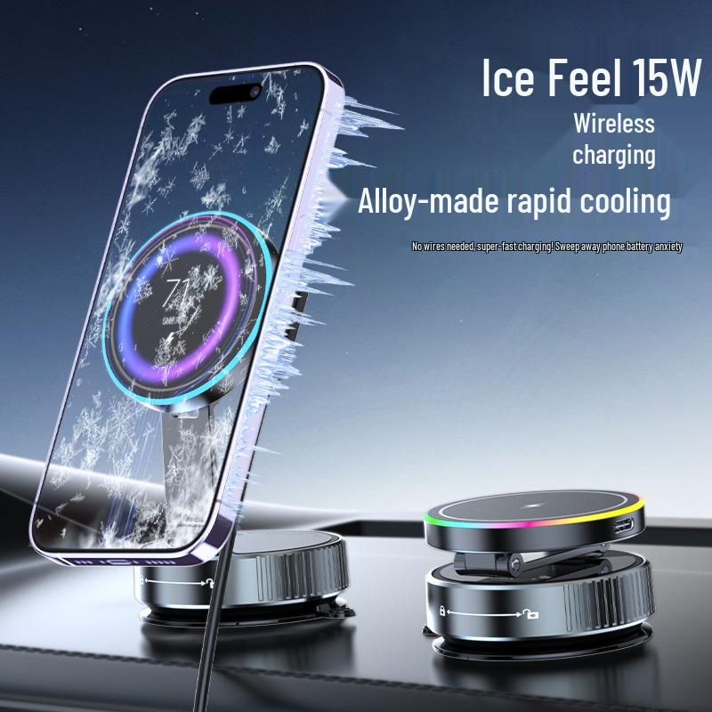 Colorful K3 Wireless Car Charger & Vacuum Suction Phone Holder