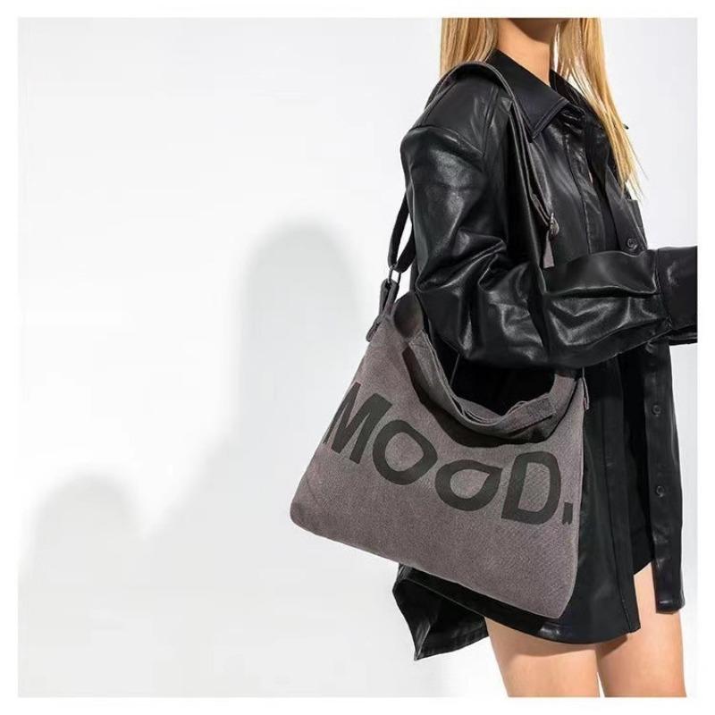 Canvas Bag Women's Shoulder Messenger Bag Cloth Bag College Students Class Literature and Art Simple Large Capacity