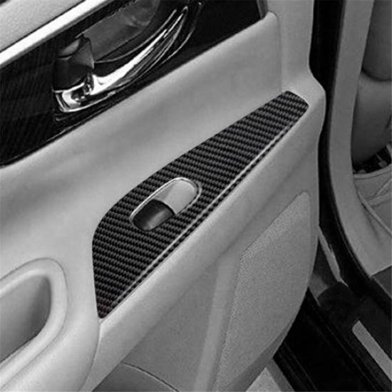 2Pcs Carbon Fiber Interior Rear Door Control Cover Trim For Nissan Altima Sedan