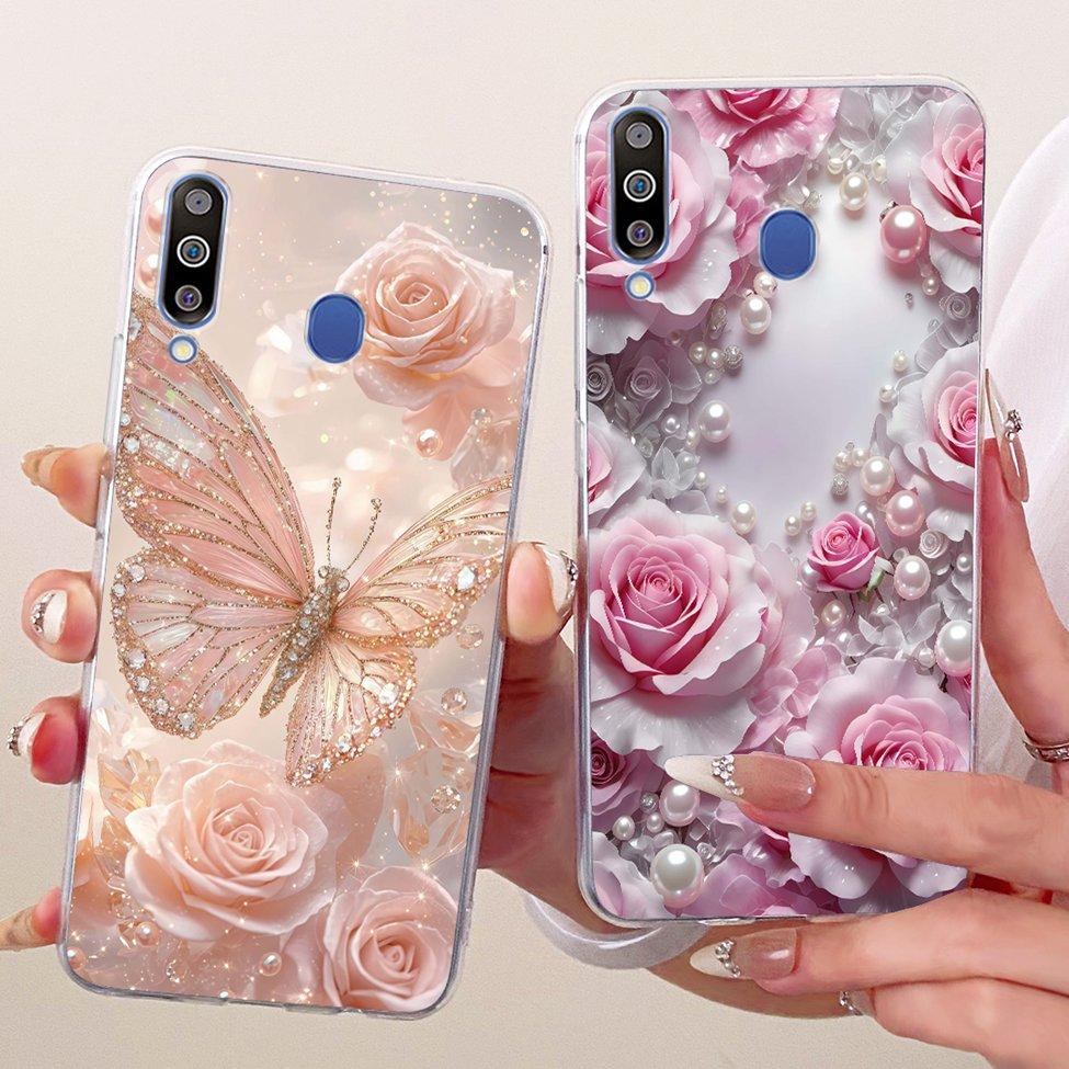 Für Samsung A40S Hülle Transparent Niedliche Katze Mode Schmetterling Lustig Bemaltes Gehäuse Für Samsung Galaxy A40S Abdeckung SM-A3050
