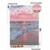 Sunset Beach Full Round Drill Diamond Painting Kit DIY Sparkle Art Canvas for Adults Relaxing Craft and Home Decoration Gift Idea Set