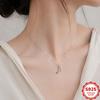 S925 pure silver note necklace, women's minimalist music symbol pendant, collarbone chain, small and fresh artistic style, daily necklace