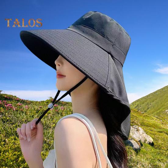 Cappello da Sole da Donna a Tesa Larga Design Blocca-Sole Traspirante Cappello Protezione UV Tinta Unita Coulisse Regolabile Cappello da Tè per Esterno